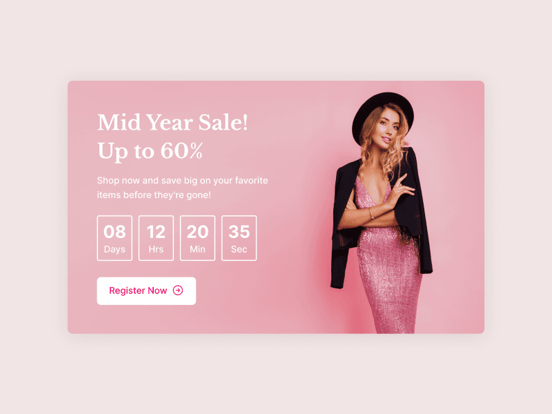 timer countdown banner